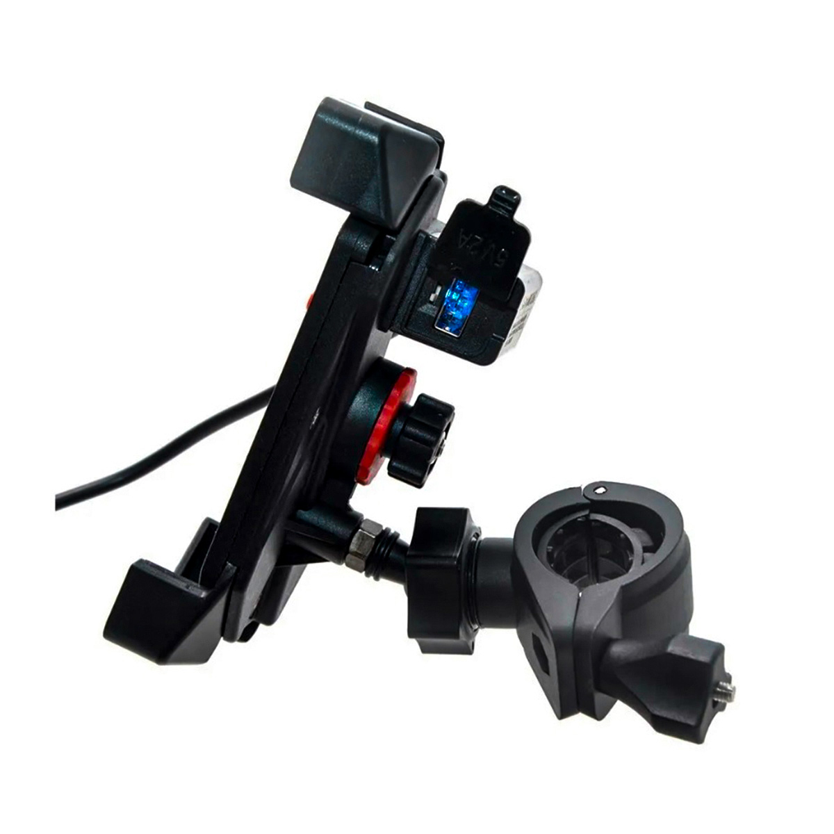 Carregador SPC-USB123 PRETO E VERMELHO 2.1A COM SUPORTE PARA GUIDÃO E GPS - Imagem 2